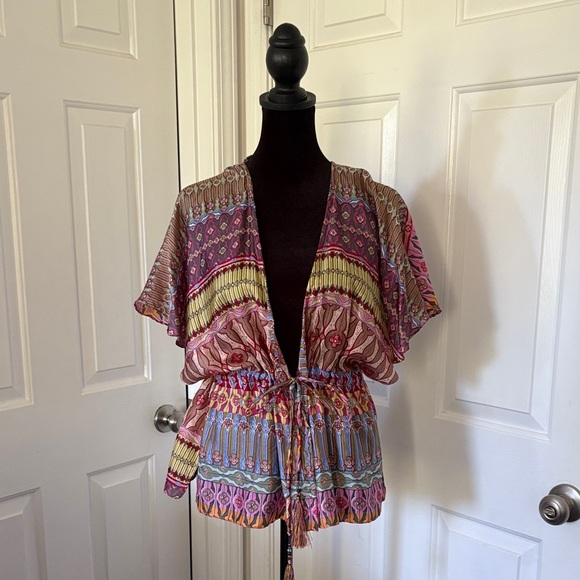 Echo Tops - Echo Multicolor Bohemian Silk Blouse